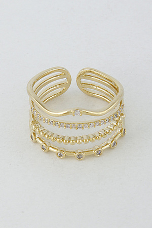 Multi Layer Rhinestone Ring With Studs 6HAH10